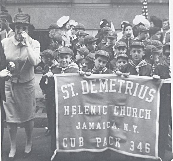 o10e.jpg - Mom and the Cub Pack at the Greek independence Day Parade, 1964