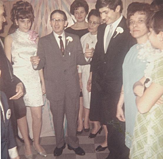 o20a.jpg - My cousin Chrisoula's engagement party. From the left, Chrisoula, her father-in-law, my mother, giagia Anna, Phiip, Aunt Betty and cousin Chrisoula.