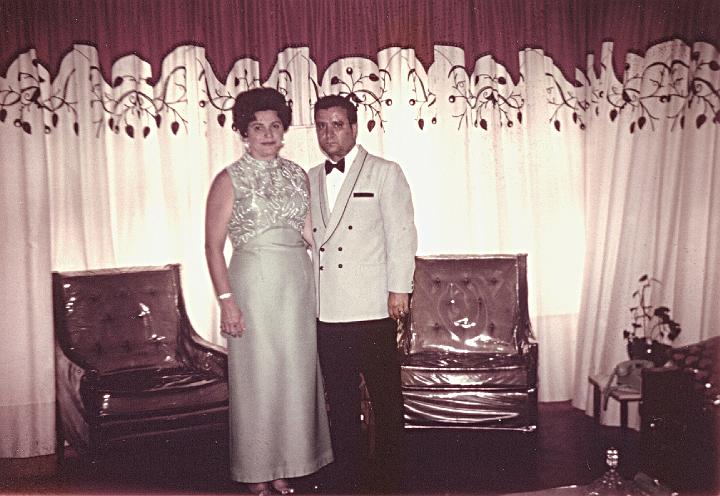 o29a.jpg - Mom and Dad dressed for my cousin Chrisoula's wedding, July 1970.