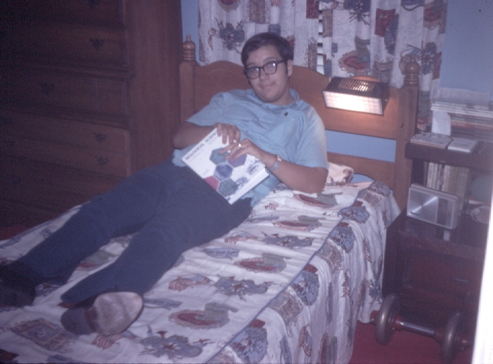 s013.jpg - George studying in bed, Nov. 1970.