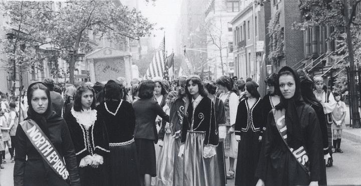 p010.jpg - Girls lining up for the Greek Independence Day Parade.