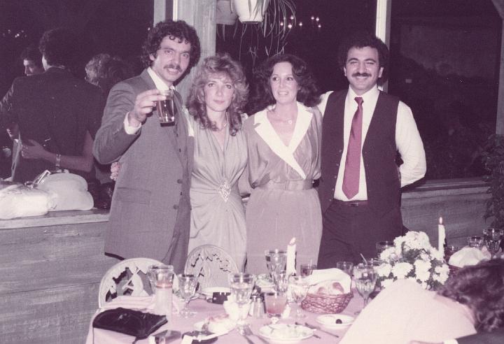 p042.jpg - Stev eand Kiki Tsaviris and their kounbari Lili and Chris Anastos at their son Andre's christening. December 1983.