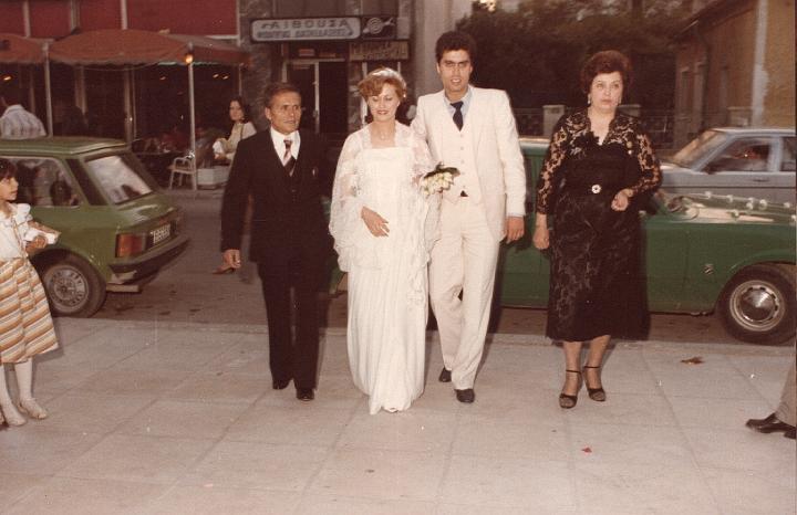 p078.jpg - Thoma, Eugenia, Kyriako, and Euaggelio going to Eugenia's wedding