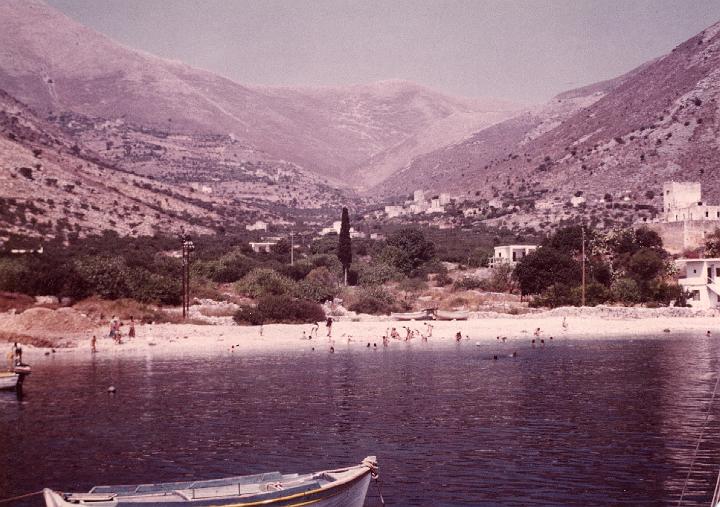 p130.jpg - View of the beach of Kokkala from the water, 1981.