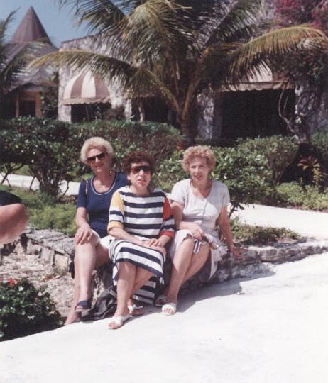 r133.jpg - Mom, Eleni Georghiou, and Demetra Antoniades in Freeport, Bahamas, 1992.