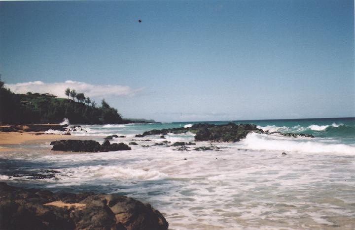 h002.jpg - Looking at the lava tubes on Secret Beach on Kauai.