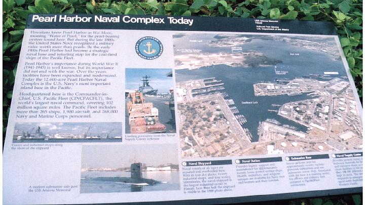 h104.jpg - Sign and map at Pearl Harbor Naval Complex.